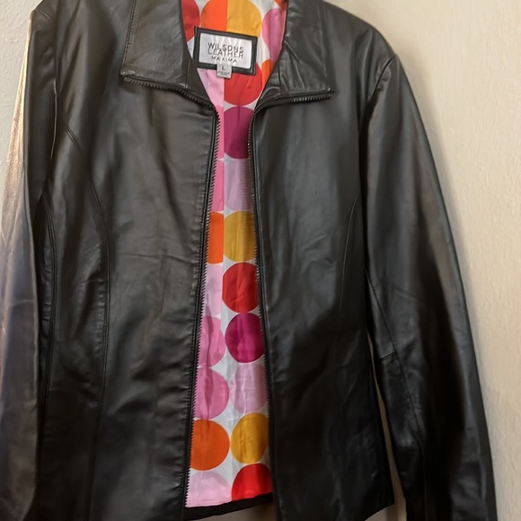 WILSON LEATHER MAXIMA,BLACK JACKET!,size L - Picture 11 of 16